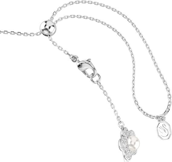 Swarovski Women's Clear Rhodium Plated Ariana Grande x Round Cut White Crystal Choker Necklace - 5751250
