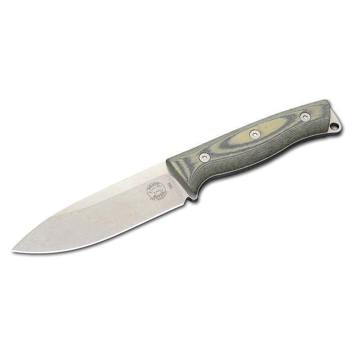 White River OD Green Plastic Linen Micarta Handle Knives Drop Point CPM MagnaCut Stonewashed Blade Knife - WRUR45-LBO-MAG