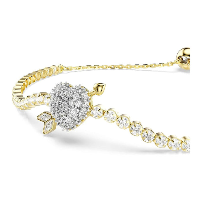 Swarovski Women's White Gold-Tone Plated Heart with Arrow Mixed Cuts Idyllia Bracelet - 5744061