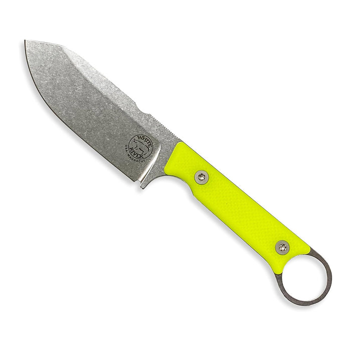 White River Hi Vis Fiberglass Handle Silver Knives Firecraft 3.5 Pro Fixed Blade Knife - WRFC3.5-THV-MAG