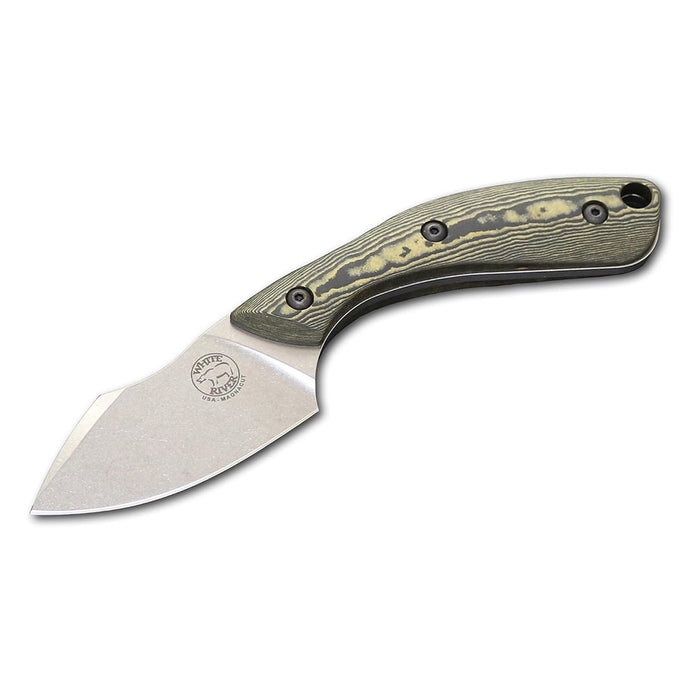 White River Black Richlite Handle Knives Clip Point CPM MagnaCut Stonewashed Fixed Blade Knife - WRSS-APX-RMB