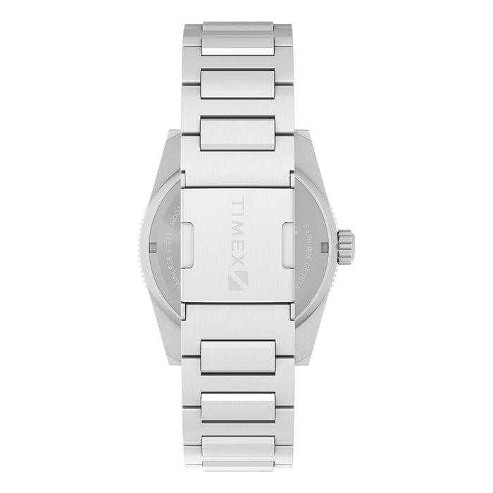 Timex Men's Black Dial Silver Stainless Steel Link Bracelet Deep Water Reef 41mm Quartz Watch - TW2W95200