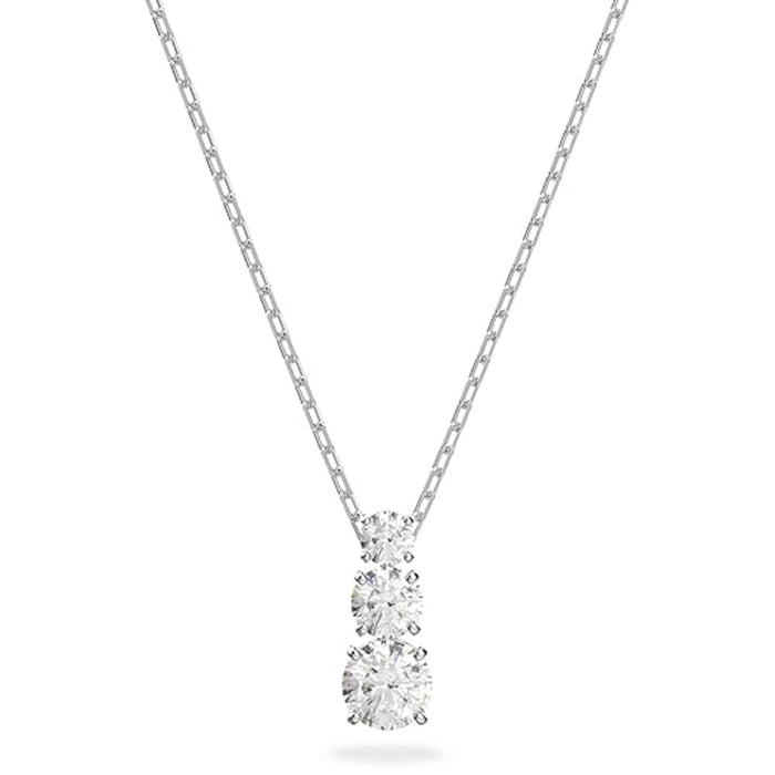 Swarovski Women's Clear White Attract Trilogy Crystals Pendant and Earrings Jewelry Collection Necklace - 5414970