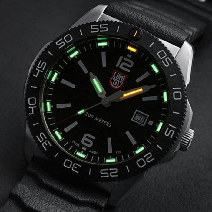 Luminox Men's Black Dial Black Rubber Strap Modern Analog Swiss Quartz Watch - XS.3121