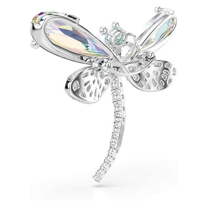 Swarovski Women's Multicolor Crystal with Aurora Borealis Effect In Rhodium Finish x Ariana Grande Dragonfly 2 in 1 Pendant Necklace and Brooch - 5737429