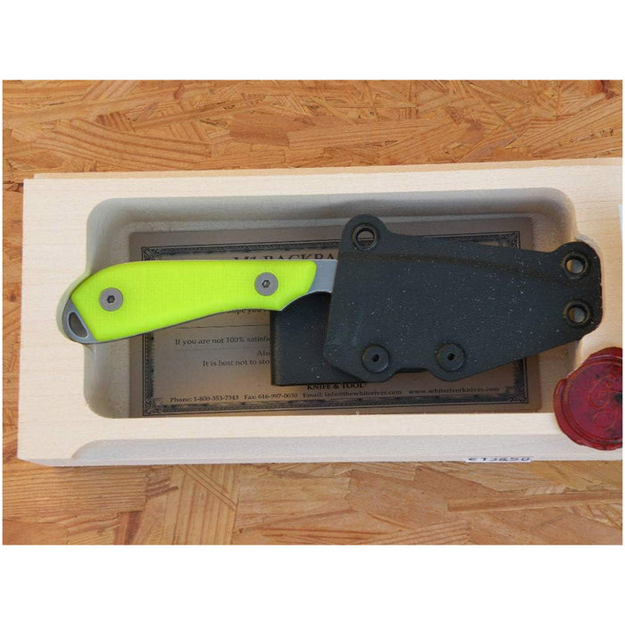 White River Hi-Vis Fiberglass Handle Knives Drop Point CPM S35VN Stainless Steel Blade Knife - WRM1-THV