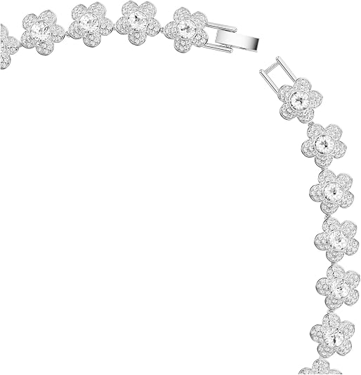 Swarovski Women's Clear Rhodium Plated Ariana Grande x Round Cut White Crystal Choker Necklace - 5749179