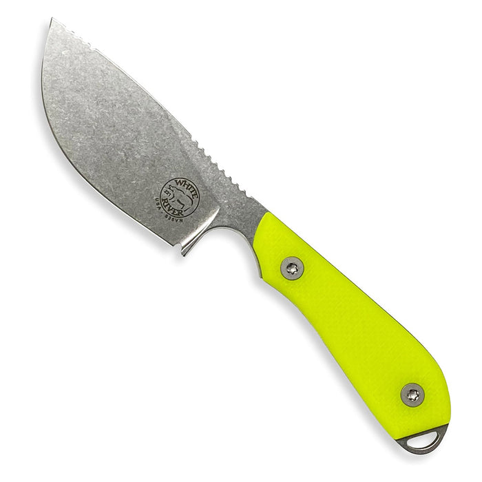 White River	Green Hi Vis G-10 Handle 3" Silver Knives Drop Point CPM S35VN Stonewashed Blade Knife - WRM1-SKN-THV