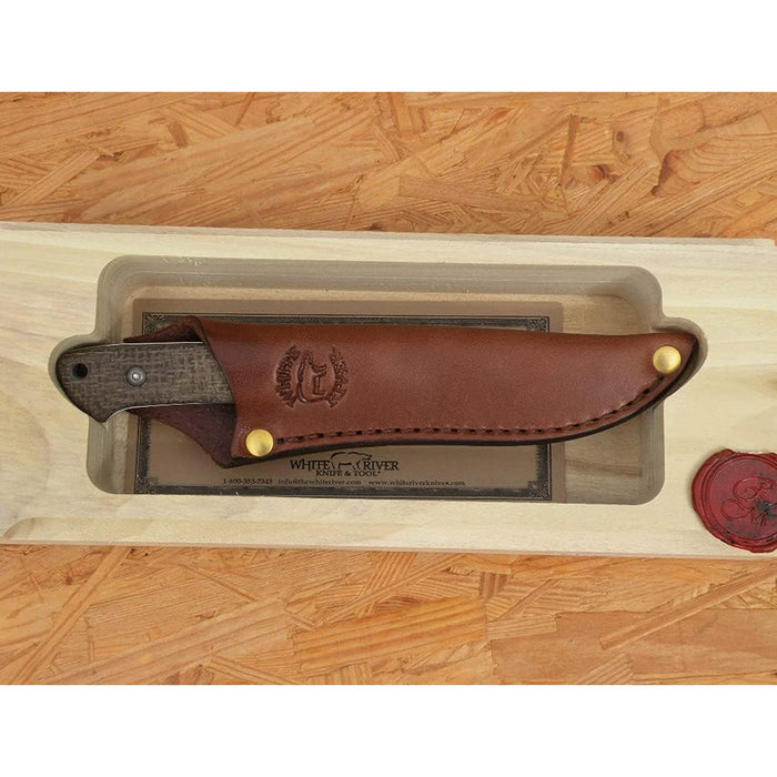 White River	Natural Burlap Micarta Handle Silver Knives Drop Point CPM S35VN Steel Blade Knife - WRSG-BNA