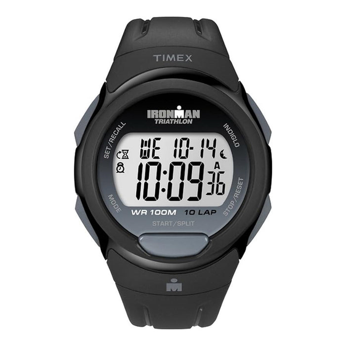 Timex Unisex Black Dial Plastic Ironman Core 10 Lap Full Size Digital Watch - T5K608