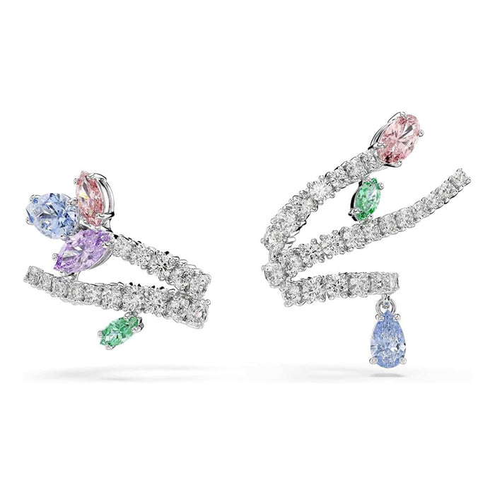 Swarovski Women's Multicolor With Mixed Cuts Crystals In Rhodium Finish  x Ariana Grande Dragonfly Motif Ear Cuffs - 5749184