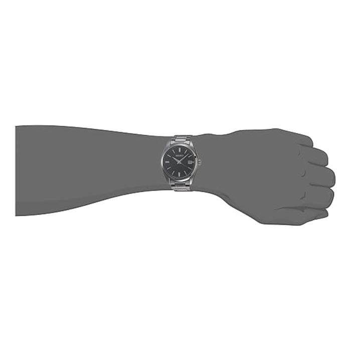 Seiko Men's Black Dial Stainless Steel Case & Bracelet Essentials Japanese Quartz Watch - SUR311