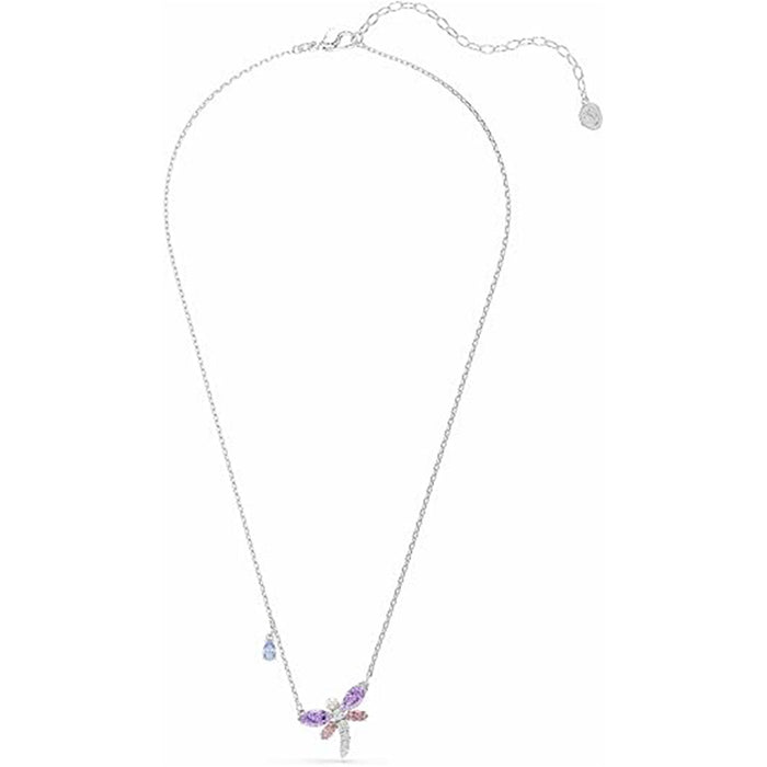 Swarovski Women's Multicolor Crystal Mixed Cut Stones In Rhodium Finish  x Ariana Grande Dragonfly Motif Pendant Necklace - 5737383