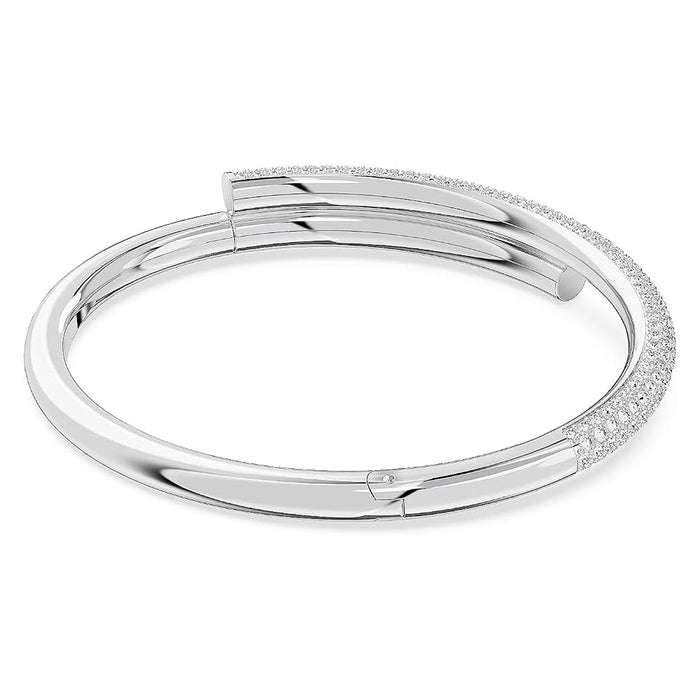 Swarovski Women's Rhodium Finish, Medium Crystal Dextera Bangle Bracelet - 5670252