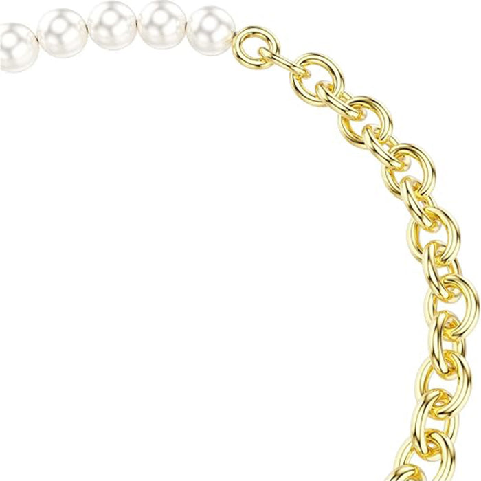 Swarovski Women's White Crystal Pearl Gold-tSwarovski One Plated Idyllia Bracelet - 5737299