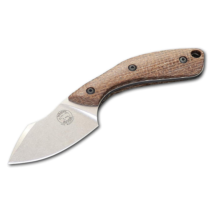 White River	Brown Plastic Burlap Micarta Handle Silver Knives Clip Point CPM MagnaCut Stonewashed Blade Knife - WRSS-APX-BNA