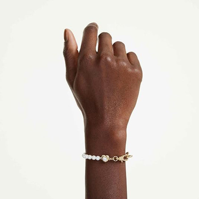 Swarovski Women's White Crystal Pearl Gold-tSwarovski One Plated Idyllia Bracelet - 5737299