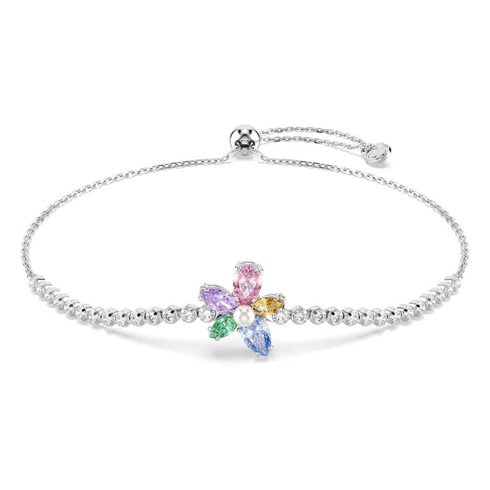 Swarovski Women's Multicolor Mixed Cut Flower Rhodium Plated  Ariana Grande x Bracelet - 5749187