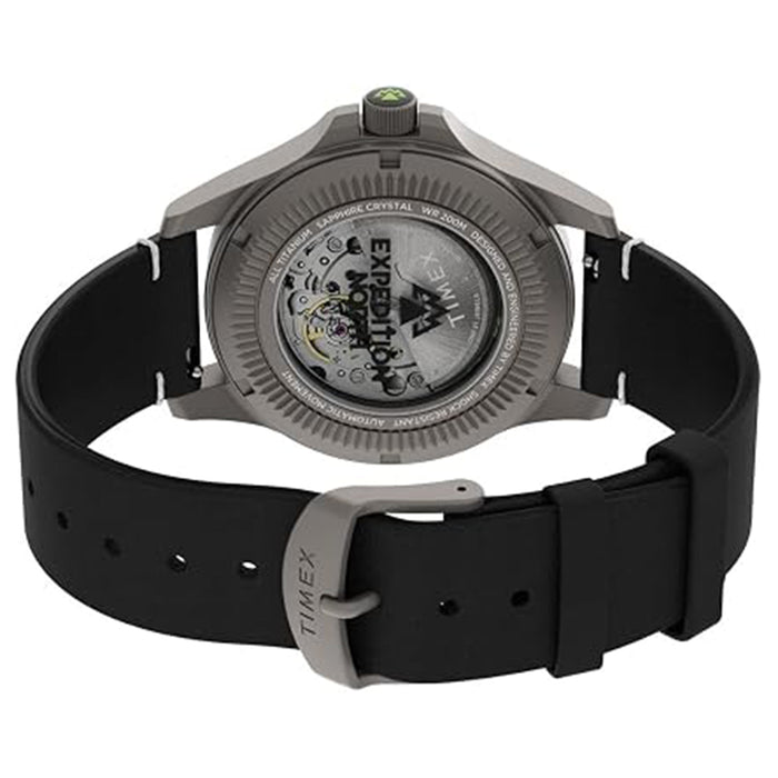 Timex Men's Black Dial Titanium Case Leather Band Expedition North Titanium 41mm Automatic Watch - TW2V54000