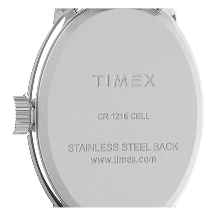 Timex Womens White Silver-Tone Cavatina Stainless Steel Expansion Band Watch - T21902