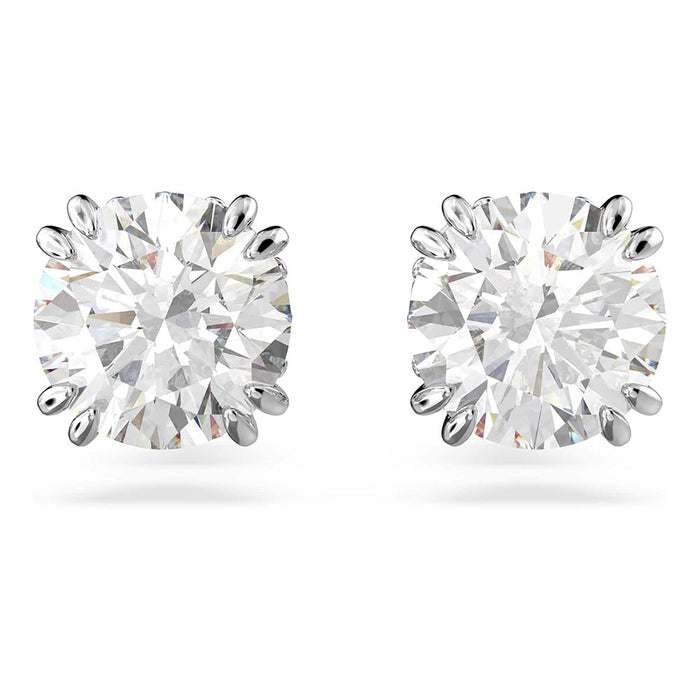 Swarovski Women's White Crystal on a Rhodium Finish Setting Constella Pierced Stud Earrings - 5636712