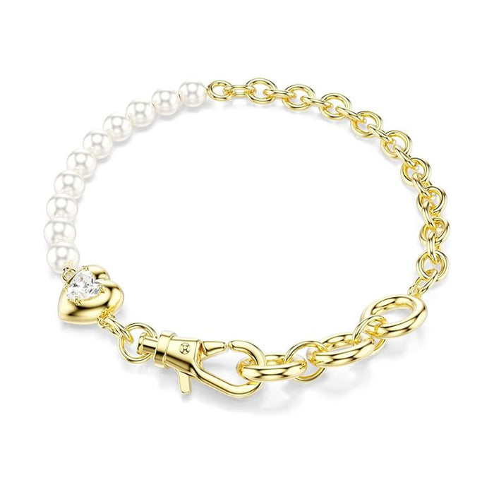 Swarovski Women's White Crystal Pearl Gold-tSwarovski One Plated Idyllia Bracelet - 5737299