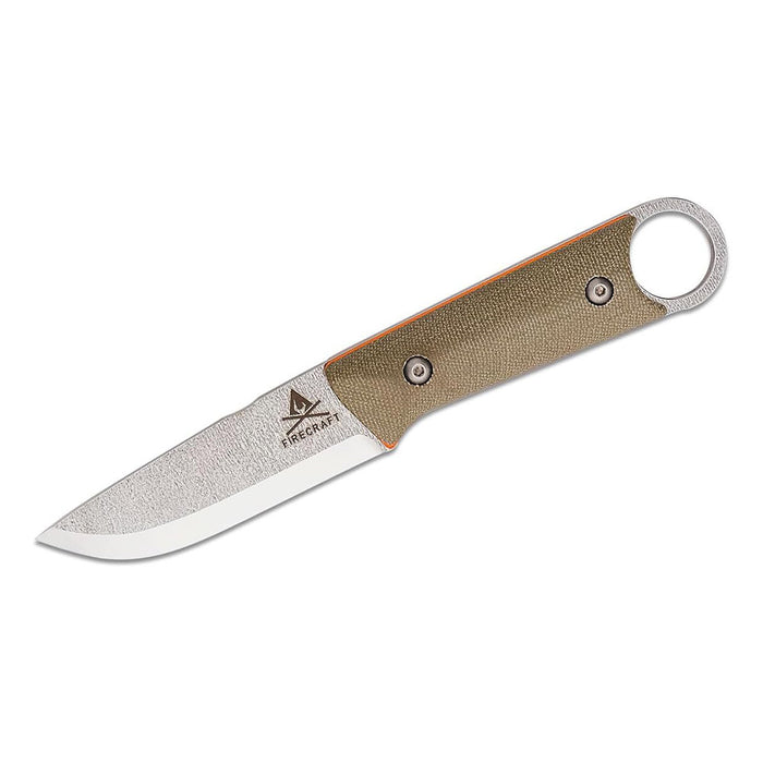 White River Green Canvas Micarta Handle Silver Knives SPM S35VN Firecraft FC PKO Fixed Blade Knife - WRFCPKO