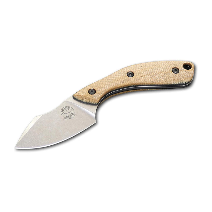 White River	Natural Plastic Micarta Handle Silver Knives Clip Point CPM MagnaCut Stonewashed Blade Knife - WRSS-APX-MNB