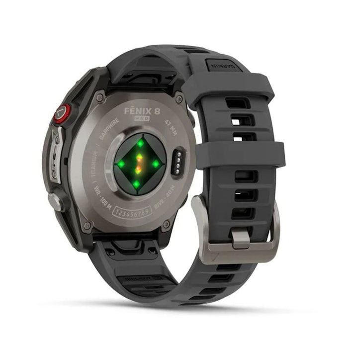 Garmin fēnix® 8 Pro 47mm Unisex Titanium With Graphite/Black Silicone Band AMOLED Display inReach® Technology Sapphire Premium Connected Multisport GPS Smartwatch - 010-03198-10
