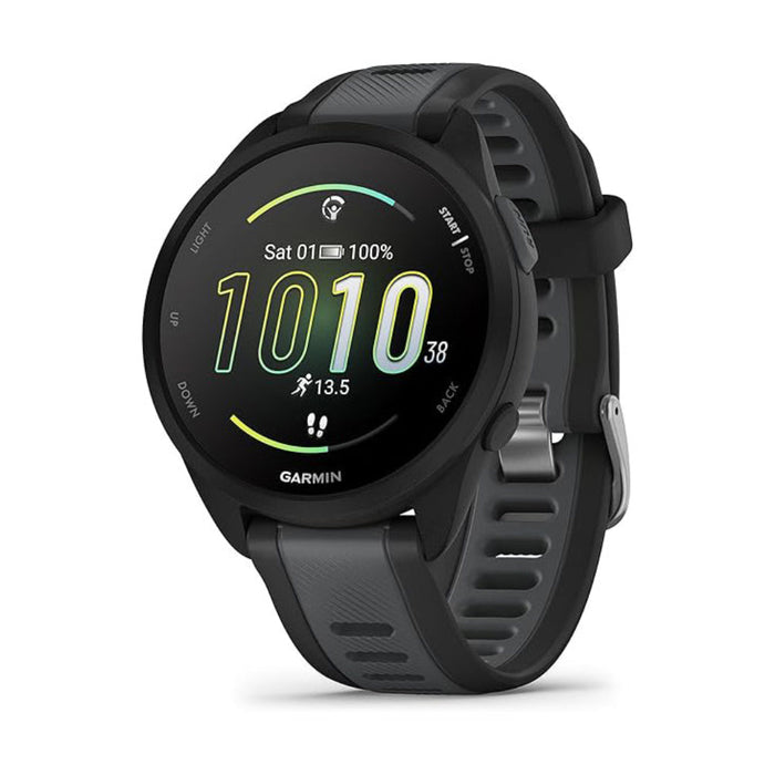 Garmin Unisex Black Forerunner 165 Music Colorful AMOLED Display Training Metrics and Recovery Insights Music on Your Wrist Running Smartwatch - 010-02863-30