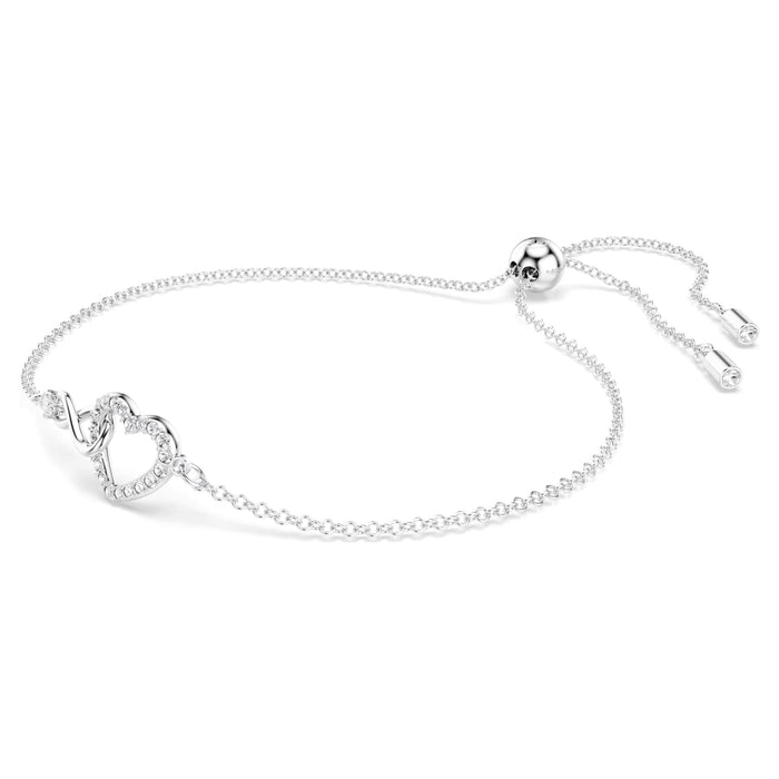 Swarovski Women's White Crystals Rhodium Plated Infinity Heart Bracelet - 5524421