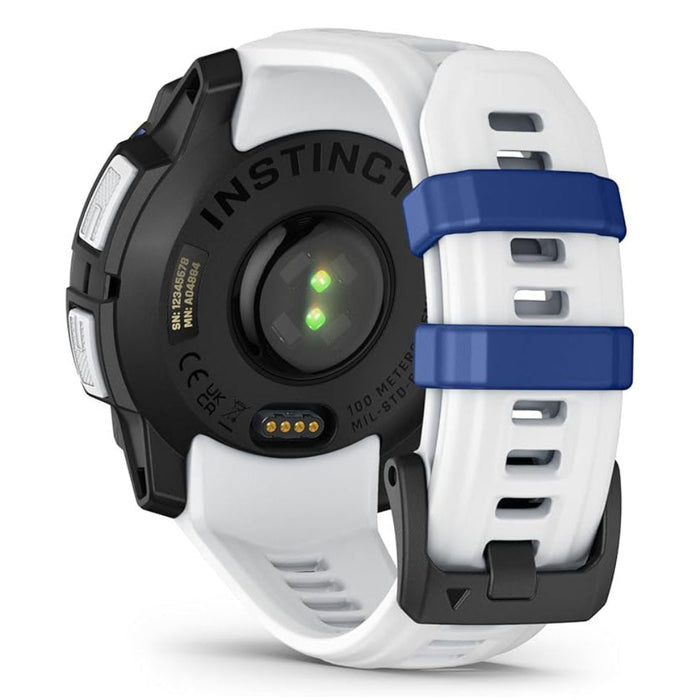Garmin Instinct® 3 – 45 mm Unisex Whitestone With Whitestone/Bolt Blue Silicone Band Built-in Flashlight Supernova Collection Limited Edition Color Solar Rugged Outdoor GPS Smartwatch - 010-02934-03