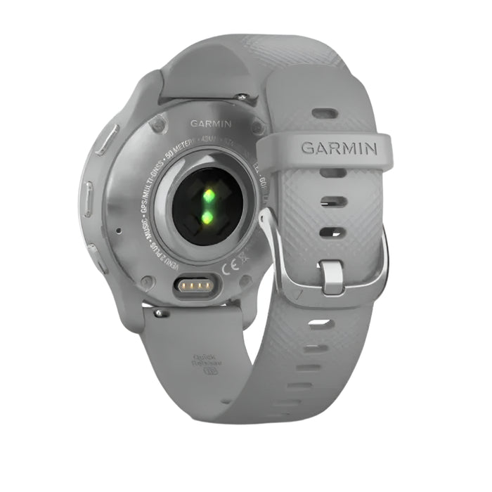 Garmin Venu 2 Plus Silver with Gray Band Advanced Health Monitoring and Fitness Features with Call and Text GPS Smartwatch - 010-02496-00