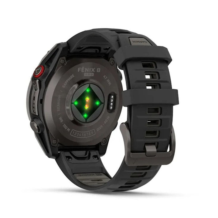 Garmin fēnix® 8 Pro 47mm Unisex Carbon Gray DLC Titanium With Black/Pebble Gray Silicone Band AMOLED Display inReach® Technology Sapphire Premium Connected Multisport GPS Smartwatch - 010-03198-00