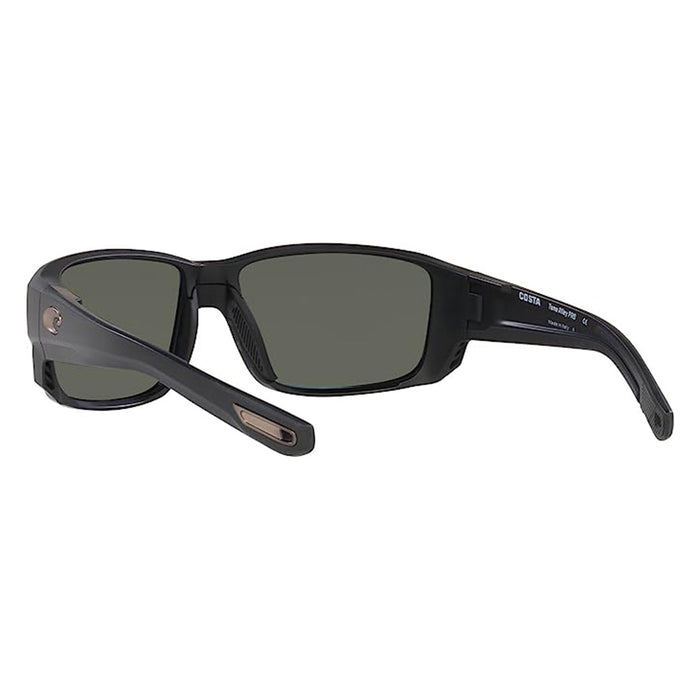 Costa Del Mar Men's Black Frame Gray Silver Mirror Lens Polarized Tuna Alley Pro Rectangular Sunglasses - 06S9105-910504-60