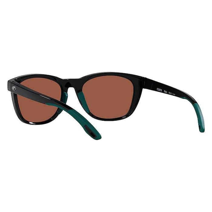 Costa Del Mar Women's Black Frame Copper Lens Polarized Aleta Round Sunglasses - 06S9108-910807-54