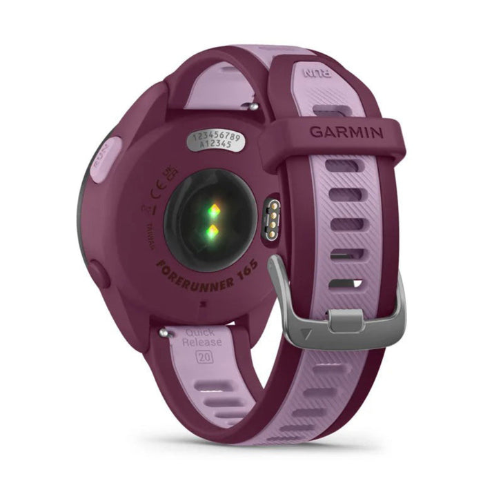 Garmin Unisex Berry Forerunner 165 Music Colorful AMOLED Display Training Metrics and Recovery Insights Music on Your Wrist Running Smartwatch - 010-02863-33