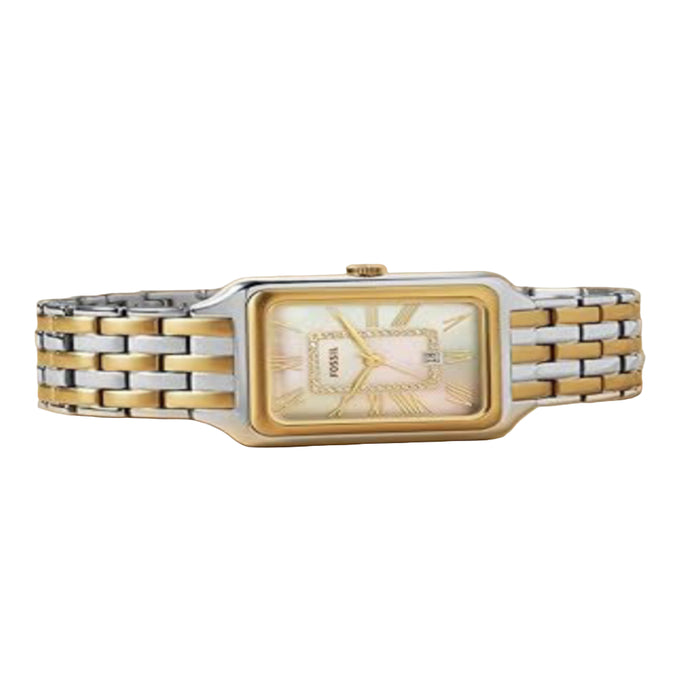 Fossil Raquel Women's White Dial Silver Stainless Steel Band Analog Quartz Three-Hand Watch - ES5305