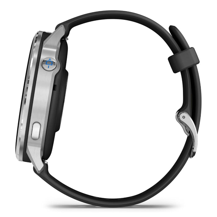 Garmin D2™ Air X15 Unisex Silver With Black Silicone Band LED Flashlight Health And Fitness Features Aviation Weather Built-in Microphone/Speaker Versatile Aviator Smartwatch With GPS - 010-03014-50