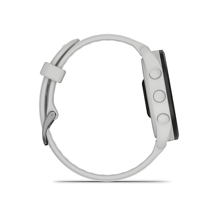 Garmin Unisex Whitestone Forerunner 165 Music Colorful AMOLED Display Training Metrics and Recovery Insights Music on Your Wrist Running Smartwatch - 010-02863-31