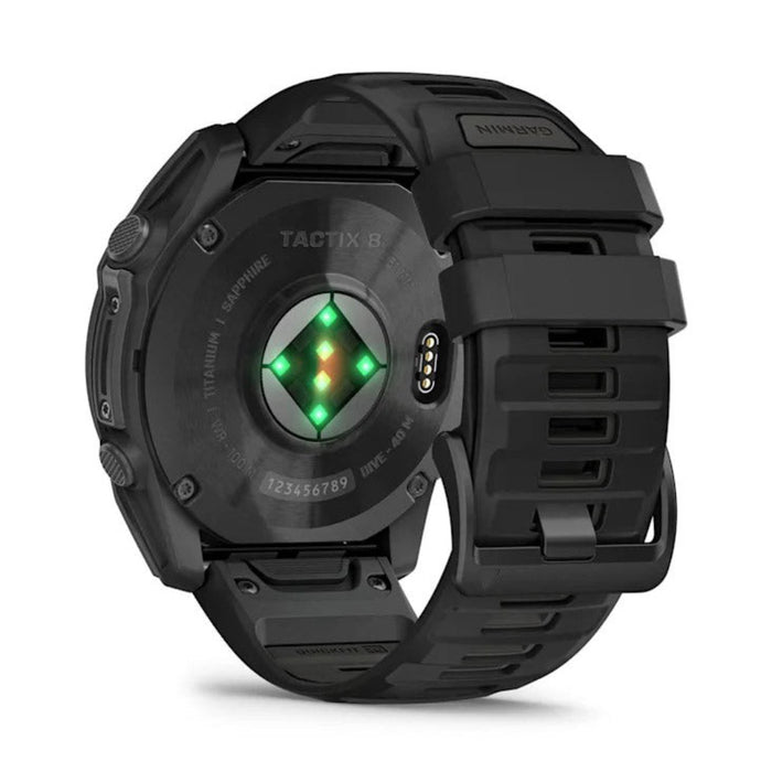 Garmin tactix® 8 51MM Unisex Black With Titanium Caseback And Black Silicone Band AMOLED Display Includes Applied Ballistics Ultralight™ Solver Premium Tactical GPS Smartwatch - 010-03406-00