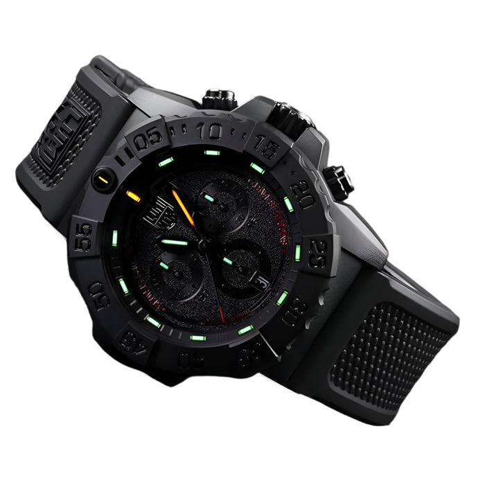 Luminox Unisex Black Dial Black Rubber Band Navy Seal Chronograph Swiss Quartz Watch - XS.3581.SIS