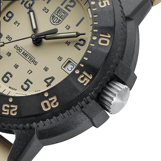 Luminox Men's Beige Dial Khaki Rubber Band Navy Seal Quartz Watch - XS.3010.EVO.S