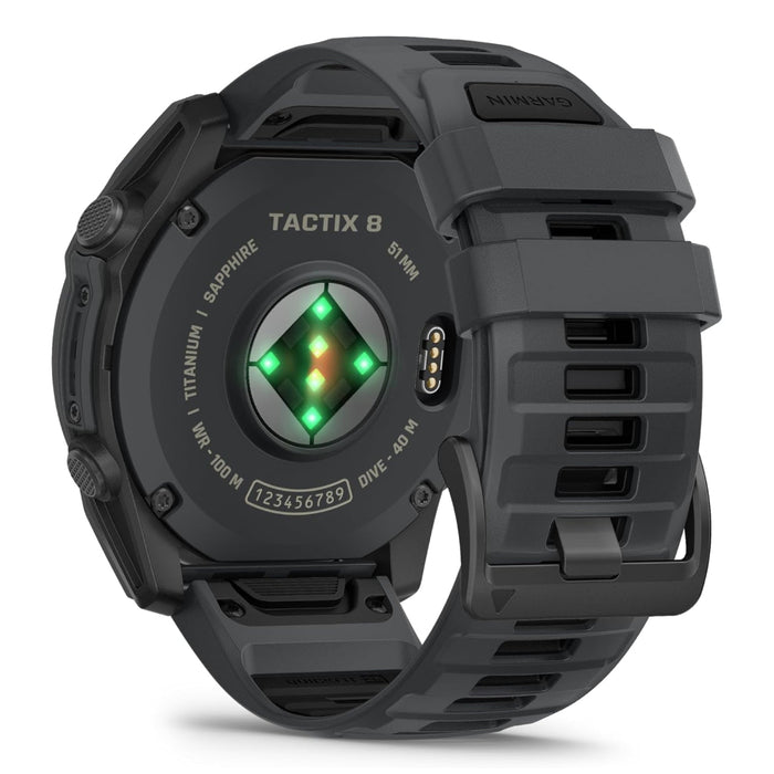 Garmin Tactix® 8 – 51MM Cerakote Unisex Slate Gray Premium Cerakote Coating AMOLED Display Applied Ballistics® Solver Premium Tactical GPS Smartwatch - 010-04553-00
