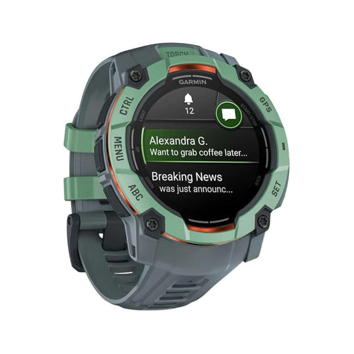 Garmin Instinct® 3 50mm Unisex Neo Tropic/Twilight AMOLED Display Metal-Reinforced Bezel Built-in Flashlight Up To 18 Days Of Battery Life Rugged Outdoor GPS Smartwatch - 010-03020-01