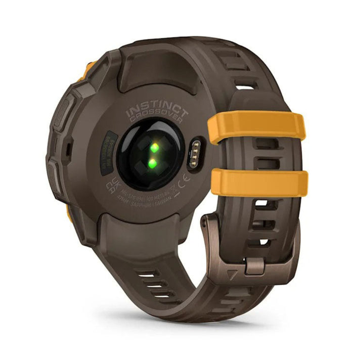 Garmin Instinct® Unisex Bronze/Sunburst With Cocoa Silicone Band Crossover AMOLED Analog Watch Hands And Bright AMOLED Display Rugged Hybrid GPS Smartwatch  - 010-03398-01
