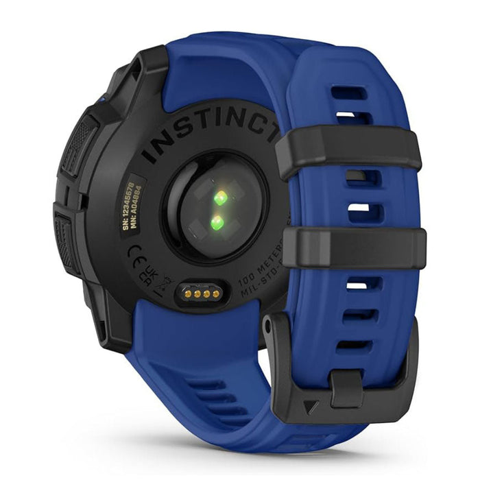 Garmin Instinct® 3 – 45 mm Unisex Black With Bolt Blue/Black Silicone Band Built-in Flashlight Supernova Collection Limited Edition Color AMOLED Display Rugged Outdoor GPS Smartwatch - 010-02936-03