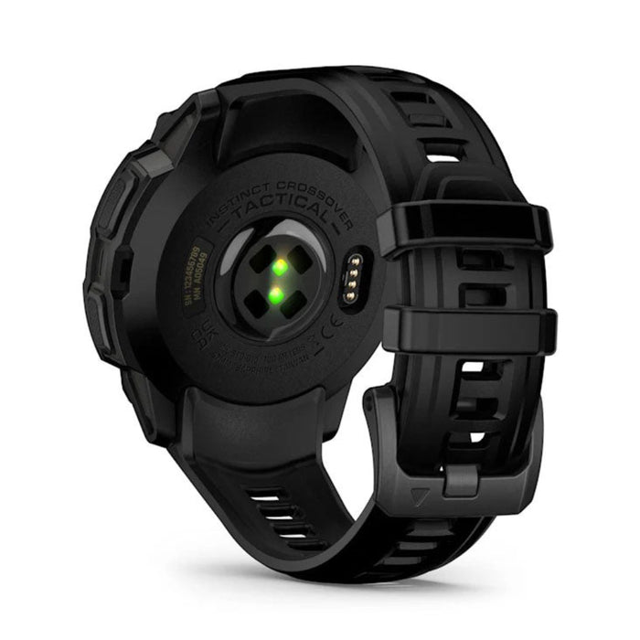 Garmin Instinct® Unisex Black With Black Silicone Band Crossover AMOLED - Tactical Edition Analog Watch Hands And Bright AMOLED Display Rugged Hybrid GPS Tactical Smartwatch  - 010-03398-02