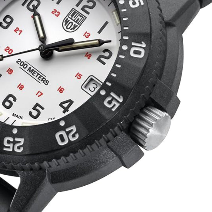 Luminox Men's White Dial Black Rubber Band Navy Seal Quartz Watch - XS.3007.EVO.S