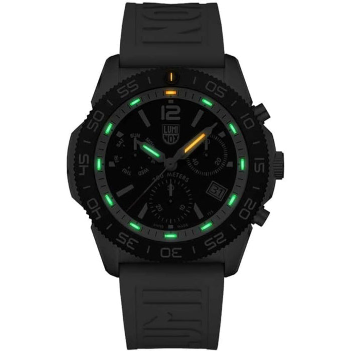 Luminox Men's Black Dial White Rubber Band Analogue Swiss Quartz Watch - XS.3141